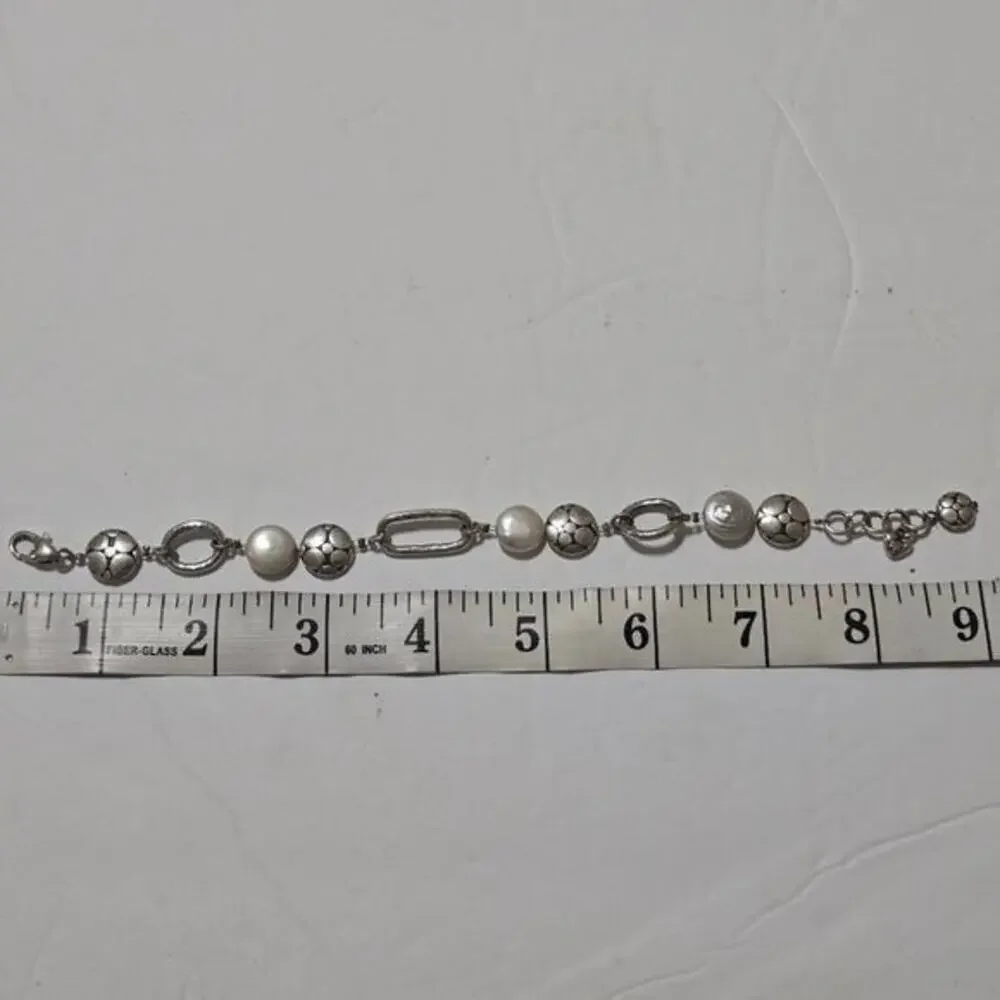 Brighton Mother of‎ Pearl MOP AND Silver Pl Link Bracelet